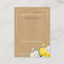 フローラ金ゴールドアート紙ルックジュエリーディスプレイカード 名刺