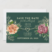 フローラ金ゴールドエメラルドグリーン結婚ズ セーブザデート (正面)