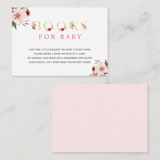 フローラ金ゴールドエレガントベビー帳 エンクロージャーカード (正面/裏面)