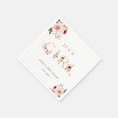 フローラ金ゴールドエレガント手紙ガールベビーシャワー スタンダードカクテルナプキン (角)