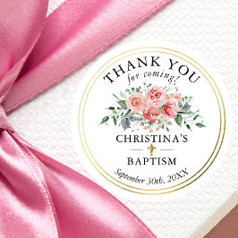 フローラ金ゴールドガール《キリスト教》洗礼式や命名式バプテスススサンキュー ラウンドシール