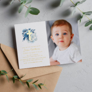 フローラ金ゴールドクロス洗礼写真 箔シーズンカード