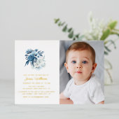 フローラ金ゴールドクロス洗礼写真 箔シーズンカード (立ち正面)