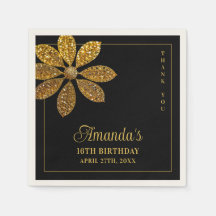 フローラ金ゴールドグリッターフラワースウィート16誕生日