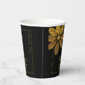 フローラ金ゴールドグリッターフラワースウィート16誕生日 紙コップ (右)
