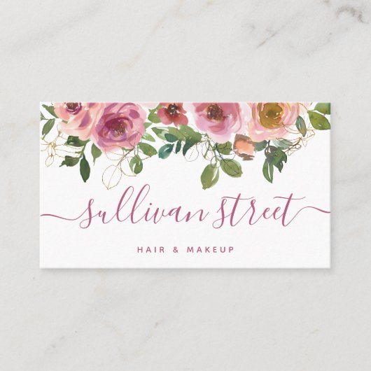 フローラ金ゴールドグリッターヘアメイク 名刺 (正面)