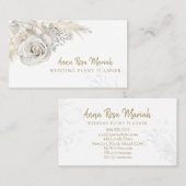 *~*フローラ金ゴールドグリッターホワイトローズフラワーエレガント 名刺 (正面/裏面)