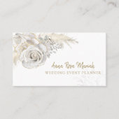 *~*フローラ金ゴールドグリッターホワイトローズフラワーエレガント  名刺 (正面)