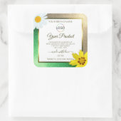 フローラ金ゴールドグリーングリッターホワイトプロダクトラベルロゴ スクエアシール (バッグ)