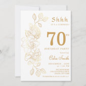 フローラ金ゴールドサプライズ70誕生日 招待状 (正面)