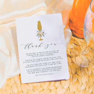 フローラ金ゴールドシャンパンフルートありがとう サンキューカード