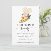 フローラ金ゴールドシューピックボール誕生日 招待状 (スタンド正面)