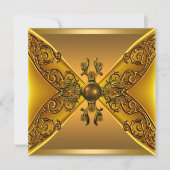 フローラ金ゴールドジュエル50th誕生日パーティー 招待状 (正面)