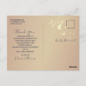 フローラ金ゴールドネイビー結婚ブルーズありがとう ポストカード (裏面)