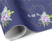 フローラ金ゴールドハートとイニシャル ラッピングペーパー (ロールコーナー)