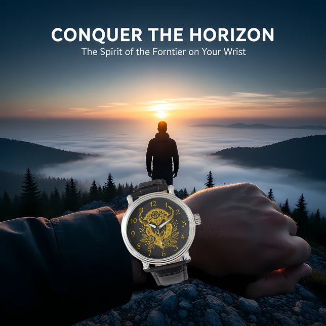 フローラ金ゴールドバイソンヘッドデコール 腕時計 (クリエイターアップロード済み)