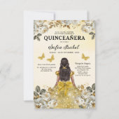 フローラ金ゴールドバイリンガルスペインのキンセアニェラ 招待状 (裏面)