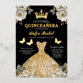 フローラ金ゴールドバタフライプリンセスキンセアニェラ 箔招待状 (正面)