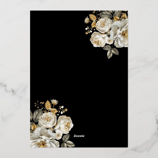 フローラ金ゴールドバタフライプリンセスキンセアニェラ 箔招待状 (裏面)