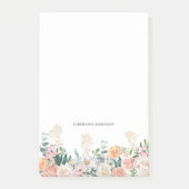 フローラ金ゴールドバタフライモノグラムパーソナライズされた ポストイット (正面)