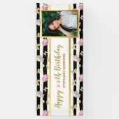 フローラ金ゴールドバタフライAny Age、フォト誕生日 横断幕 (縦)