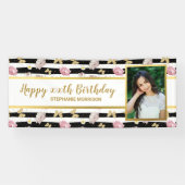 フローラ金ゴールドバタフライAny Age、フォト誕生日 横断幕 (横)