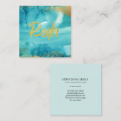 *~*フローラ金ゴールドヒーラーアクア霊気 スクエア名刺 (正面/裏面)