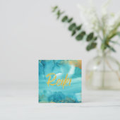 *~*フローラ金ゴールドヒーラーアクア霊気 スクエア名刺 (スタンド正面)