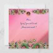 フローラ金ゴールドピンクキンセアニェラ15th誕生日パーティー 招待状 (裏面)