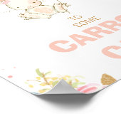 フローラ金ゴールドピンクバニーピンクバルーン1st誕生日 ポスター (角)