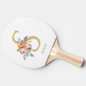 フローラ金ゴールドピンクホワイトパーソナライズ  卓球ラケット (横)