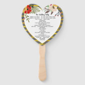 フローラ金ゴールドピンクレッドミントハート形状プログラム ハンドファン (裏面)