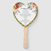 フローラ金ゴールドピンクレッドミントハート形状プログラム ハンドファン (正面)