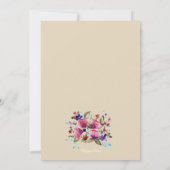 フローラ金ゴールドピンクローズ水彩ベビーシャワー 招待状 (裏面)