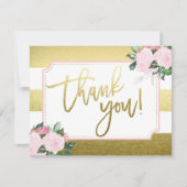 フローラ金ゴールドフェイク箔 |ありがとうございます サンキューカード (正面)