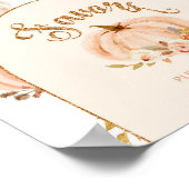 フローラ金ゴールドフォイルパステルリトルカボチャの恩恵 ポスター (角)