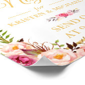 フローラ金ゴールドフレームが夜結婚のサインを照らす ポスター (角)