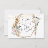 フローラ金ゴールドフレームシャンパンガラス花嫁カード 招待状 (正面)