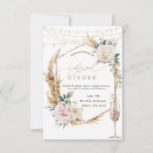 フローラ金ゴールドフレームシャンパングラスリハーサルディナー 招待状 (正面)