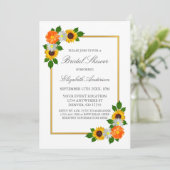 フローラ金ゴールドフレームブライダルシャワー 招待状 (スタンド正面)