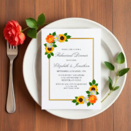 フローラ金ゴールドフレームリハーサルディナー 招待状