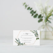 フローラ金ゴールドフレームRSVPカード | エンクロージャーカード (スタンド正面)