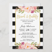 フローラ金ゴールドブモダンランチとバブリーブライダルシャワー 招待状 (正面)