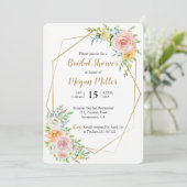 フローラ金ゴールドブライダルシャワーの招待 招待状 (スタンド正面)