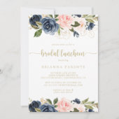 フローラ金ゴールドブライダルルンチョンブライダルシャワー 招待状 (正面)