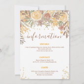 フローラ金ゴールドブラウンのタイムラインバチェロレッテ週末 招待状 (裏面)