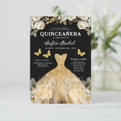 フローラ金ゴールドブラックバタフライプリンセスキンセアニェラ 招待状 (スタンド正面)