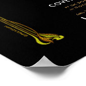 フローラ金ゴールドブラック結婚代替証明書 ポスター (角)