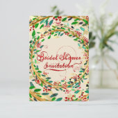 フローラ金ゴールドブルゴーニュアイボリーウォドランドブライダルシャワー 招待状 (スタンド正面)