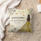 フローラ金ゴールドプリンセスキンセアニェラ誕生日 クッション (ブランケット)